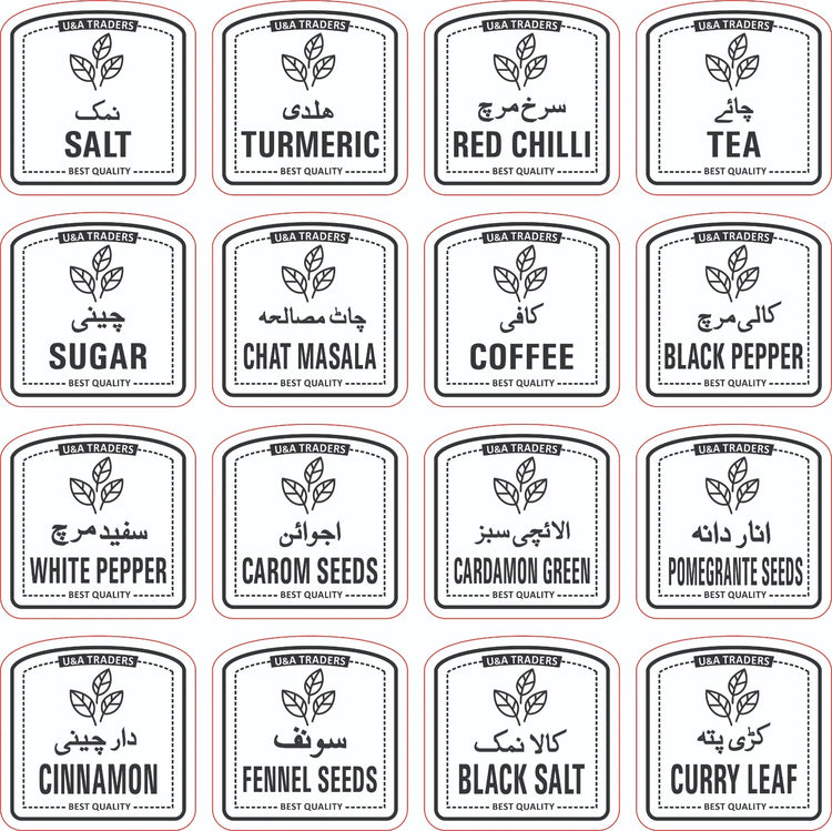 8 Pure Glass Jars With 16 Free Waterproof Spice Name Stickers