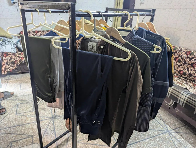 Black Iron Multipurpose Clothing Rack with Clips