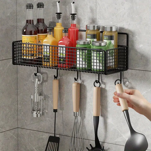 2 Pc Self Adhesive Basket for kitchen and bathroom with hooks