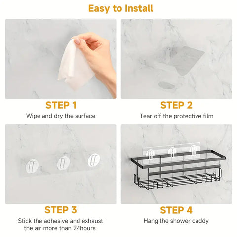Three-Pack Drill-Free Shower Rack