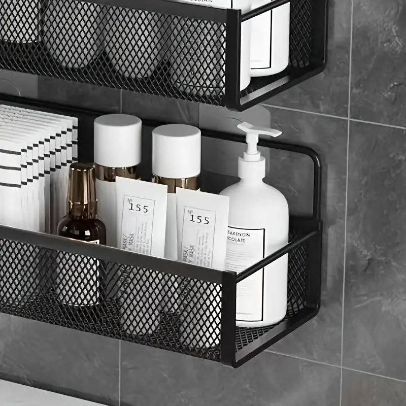 2 pc Storage wall mounted basket with adhesive stickers