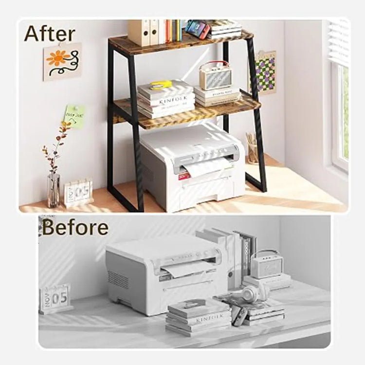 Microwave Oven Stand with Storage Shelf | 2 Tier Kitchen Organizer Rack | Countertop Storage Shelf | Coffee Bar Station | Home Kitchen Furniture
