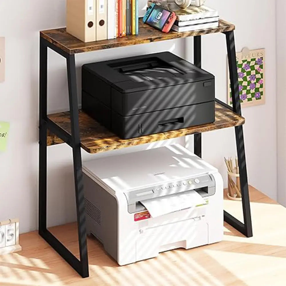 Microwave Oven Stand with Storage Shelf | 2 Tier Kitchen Organizer Rack | Countertop Storage Shelf | Coffee Bar Station | Home Kitchen Furniture