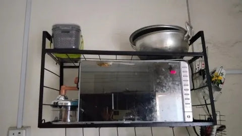 Wall-Mounted Oven Stand and Kitchen Accessories Holder!