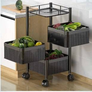 3 Tier Rotatable Baket With wheels