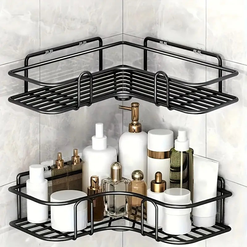 2 Pc Bathroom Corner Shelf Wall Mounted with adhesive hook