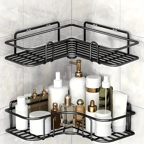2 Pc Bathroom Corner Shelf Wall Mounted with adhesive hook