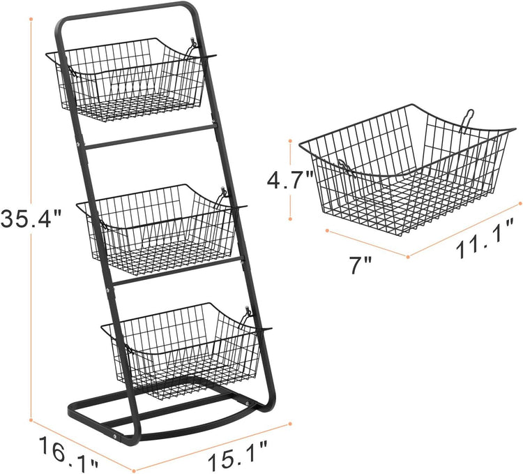 Detachable 3 tier fruit and veggies basket