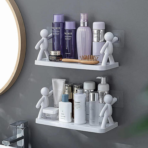 2 pc Self Adhesive Wall Mounted Shelf