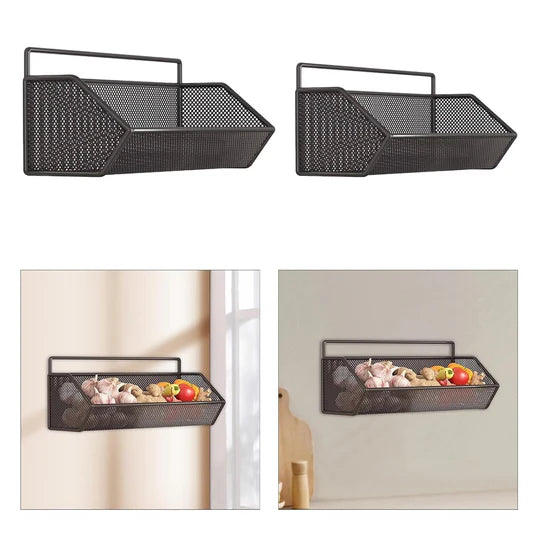 Modern 2-Tier Iron Wall-Mounted Fruit Basket