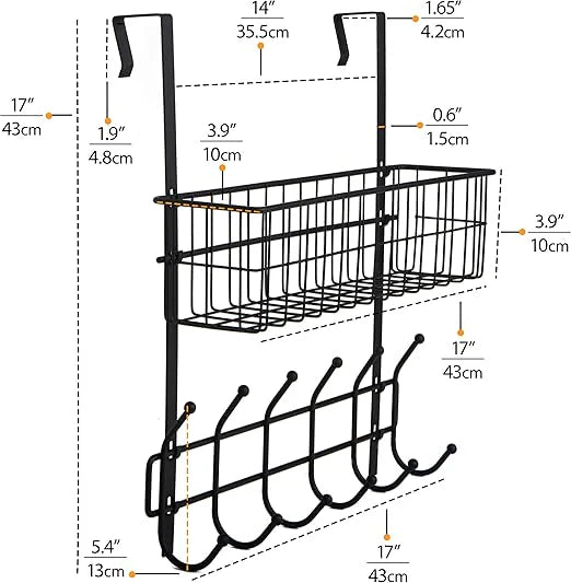 Door Hanging Basket With 6 Hooks