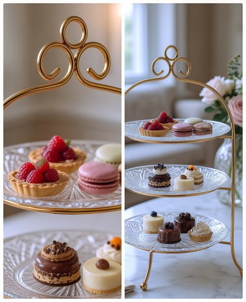 3 Tier Crystal Glass Dessert Serving Stand