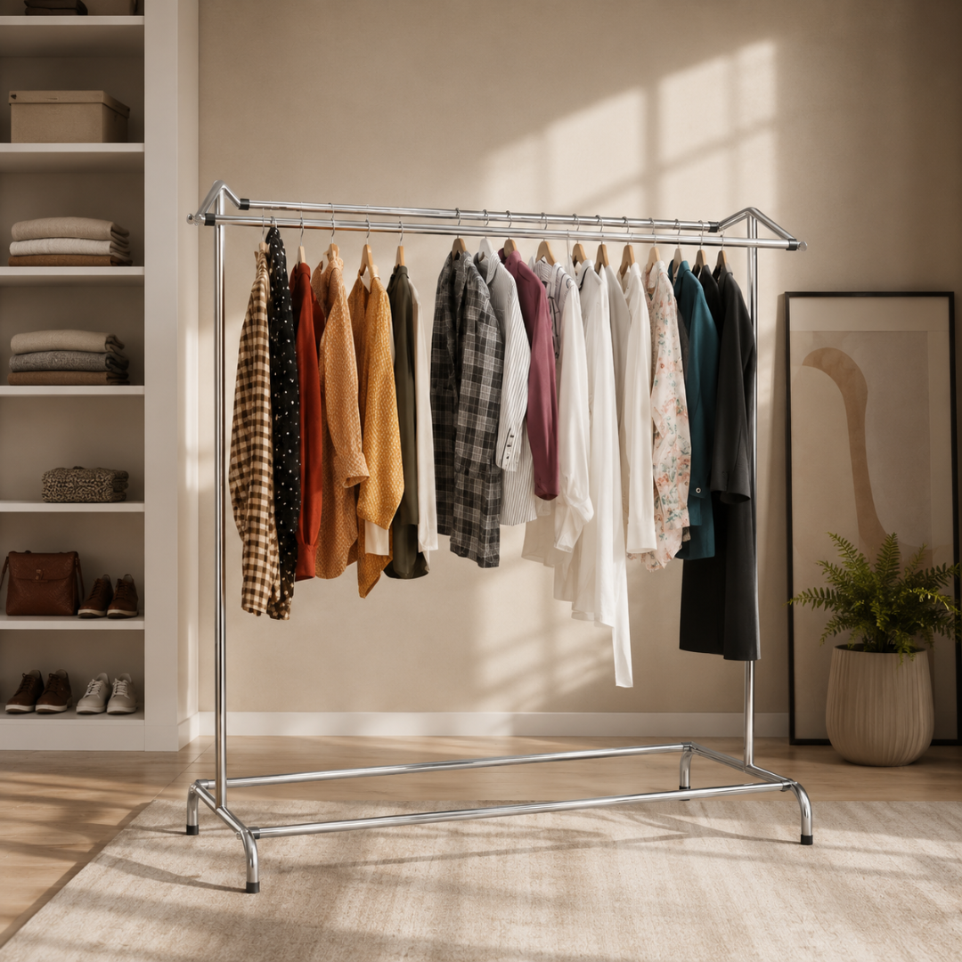 Double Sided Pole Clothes hanging stand