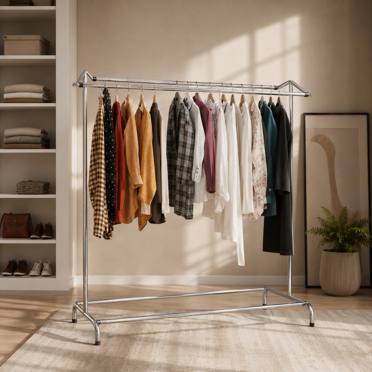 Double Sided Pole Clothes hanging stand
