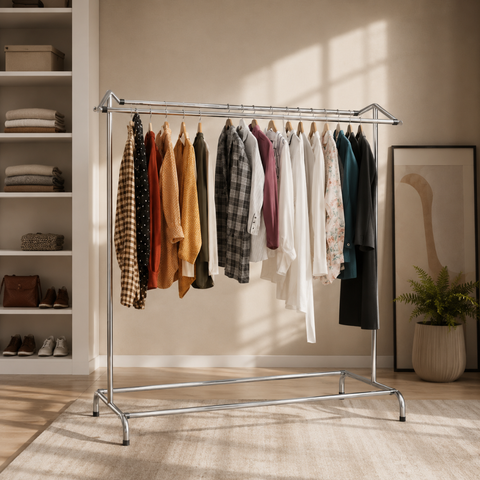 Double Sided Pole Clothes hanging stand