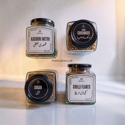 8 Pure Glass Jars With 16 Free Waterproof Spice Name Stickers