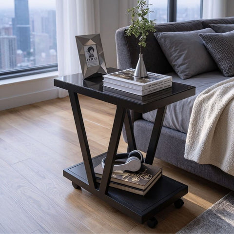 Black Table Trolly (wood & Iron)
