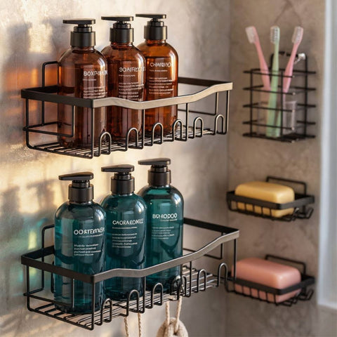 5 pc Bathroom Caddy Set No Drill Needed