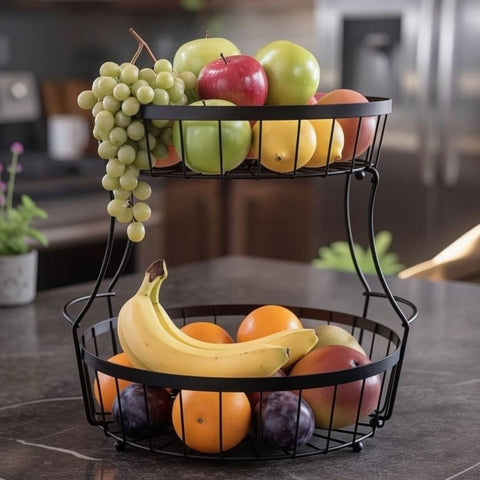 2 Tier Steel Fruit Basket
