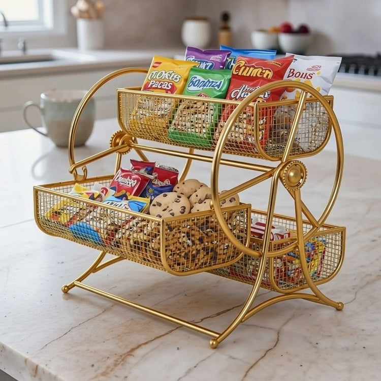 Wheel Design Metal Fruit & Vegetables Basket