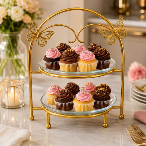 Butterfly 2-Tier Cupcake Stand
