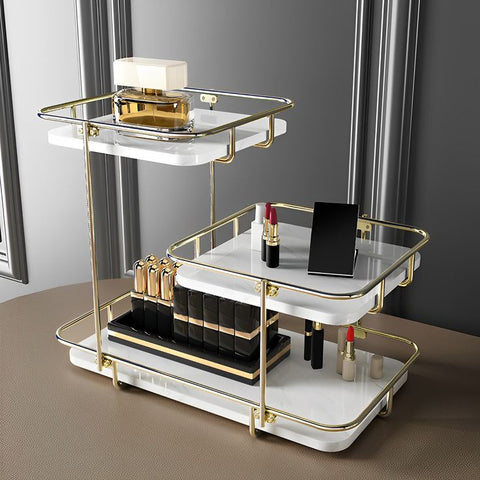 3 Tier Makeup Organizer Aryclic marble Texture Top Premium Quality