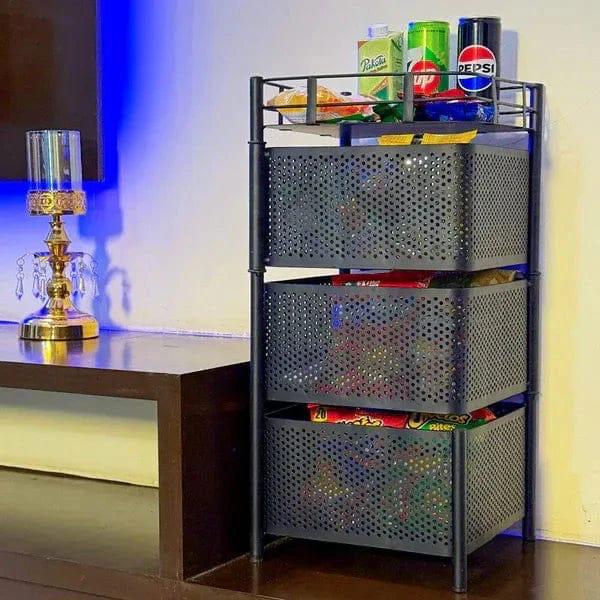 3 Tier Rotatable Baket With wheels