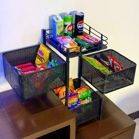 3 Tier Rotatable Baket With wheels