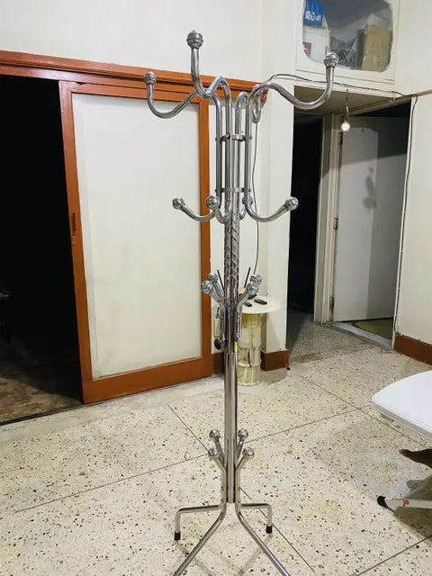 Silver Chrome Metal Coat Cloth Hanging Stand