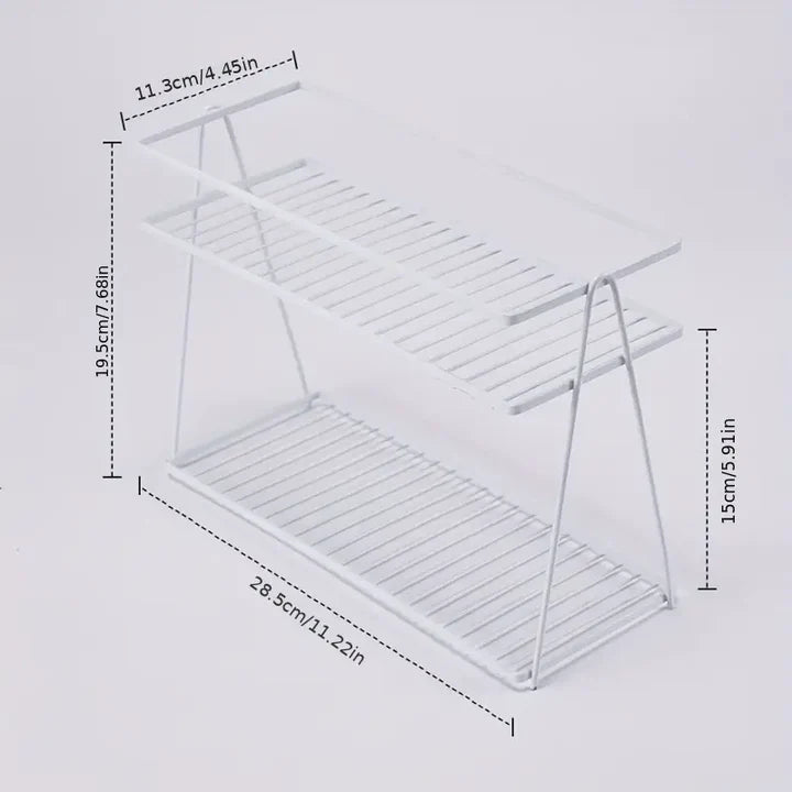2-Tier Metal Kitchen Spice Rack Organizer