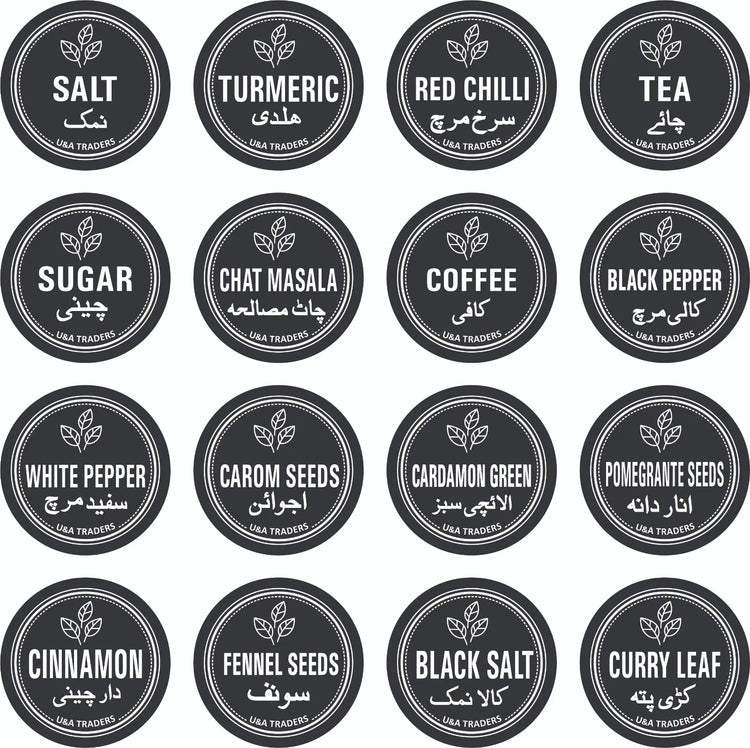 8 Pure Glass Jars With 16 Free Waterproof Spice Name Stickers