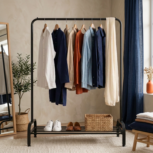 Multi-purpose Clothes  Oganizer  stand with Single Shoe Rack