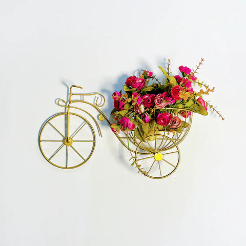 Metal Bicycle Wall Mount Flower Holder" or "Bicycle-shaped Flower Basket Wall Art. ( Plant Not Included)