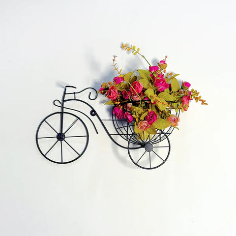 Metal Bicycle Wall Mount Flower Holder" or "Bicycle-shaped Flower Basket Wall Art. ( Plant Not Included)