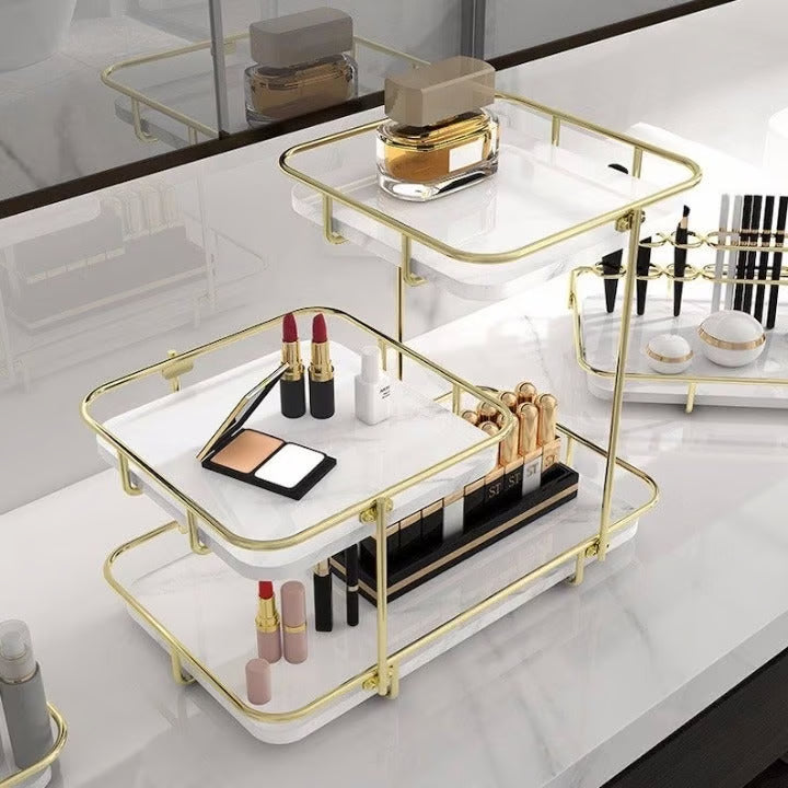 3 Tier Makeup Organizer Aryclic marble Texture Top Premium Quality