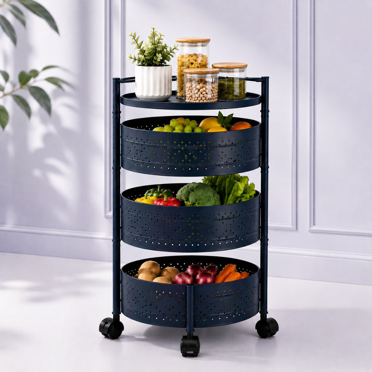 3 Tier Rotatable Baket With wheels