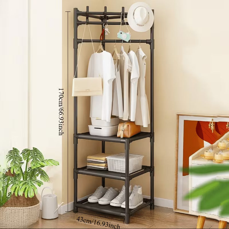 Heavy Duty Clothes Hanging Rack Multi Tier Storage Rack
