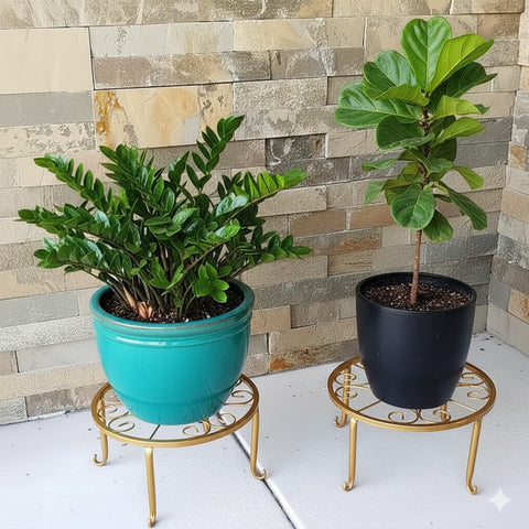 Rust-Proof Metal Floor Stand Plant Rack - Indoor/Outdoor,