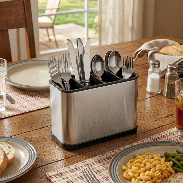 Utensil Cutlery Holder| Stainless steel Cutlery and chopsticks Compartment Storage Box