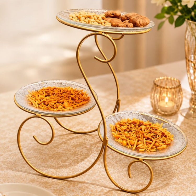 Elegant 3-Tier Gold Serving Stand
