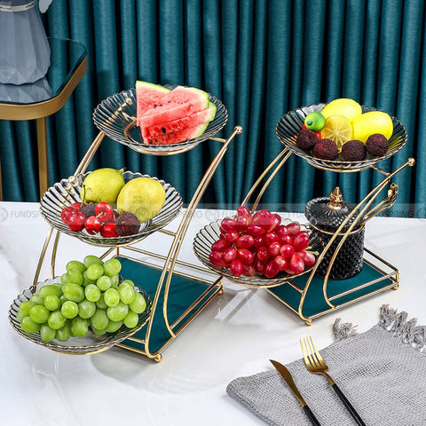 Dish Snacks Serving Rack With Glass Bowl