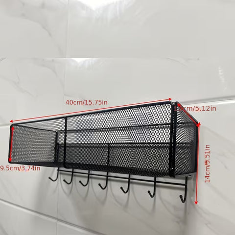 2 Pc Self Adhesive Basket for kitchen and bathroom with hooks