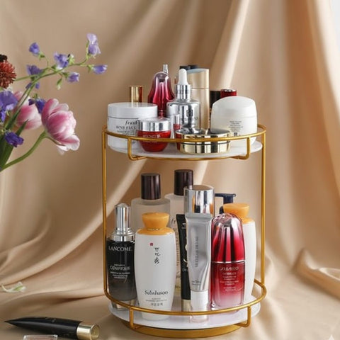 2 Tier Makeup Organizer arcylic marble texture ( Large Size)