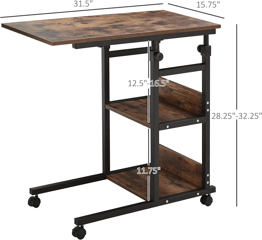 Height adjustable laptop table