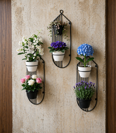Modern Wall Mounted Plant Holder Set (1-3-Piece Decorative Planter Rack