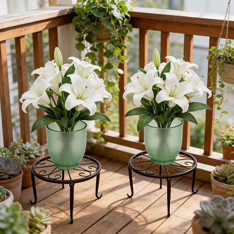 Rust-Proof Metal Floor Stand Plant Rack - Indoor/Outdoor,