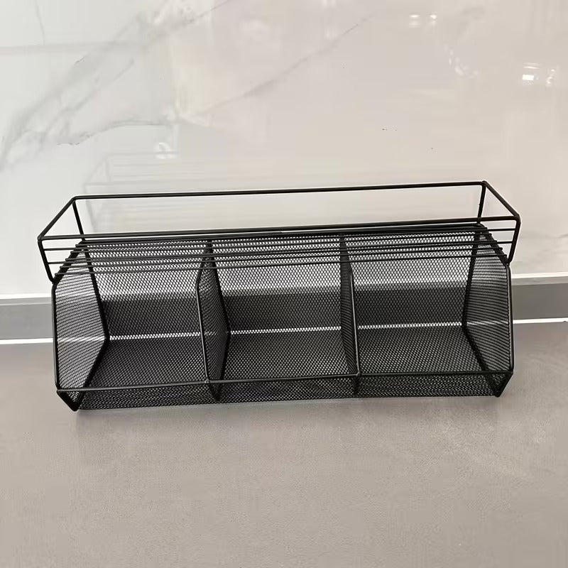 Self Adhesive Basket With Attached Spice Rack