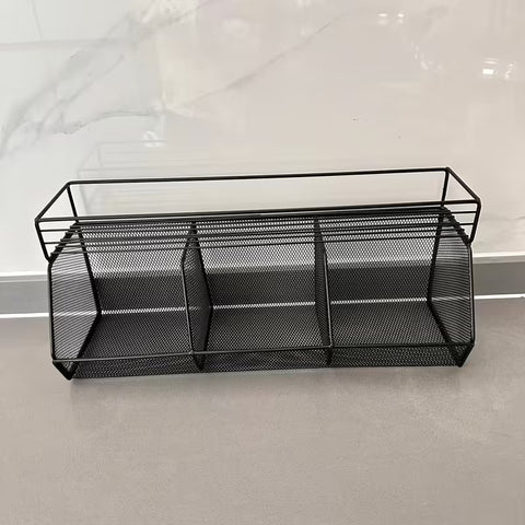 Self Adhesive Basket With Attached Spice Rack