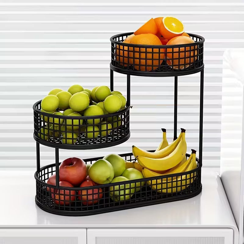 1pc Modern Metal Fruit Basket - Multi-Tier Large Luxury Design