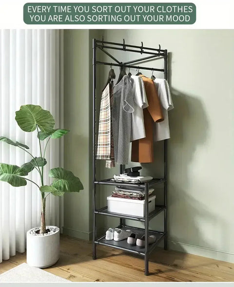 Heavy Duty Clothes Hanging Rack Multi Tier Storage Rack